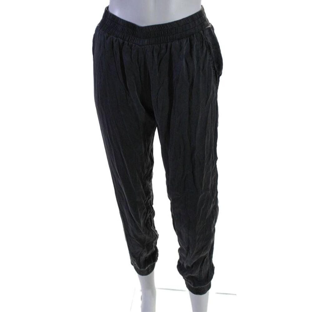 Mijo Womens Two Pocket Elastic Waist Mid-Rise Tapered Pants Trousers Gray Size S